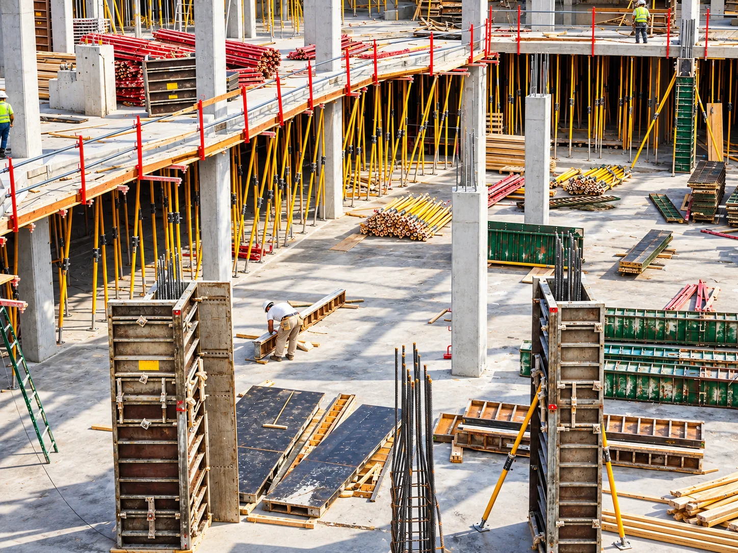 On-site construction progress