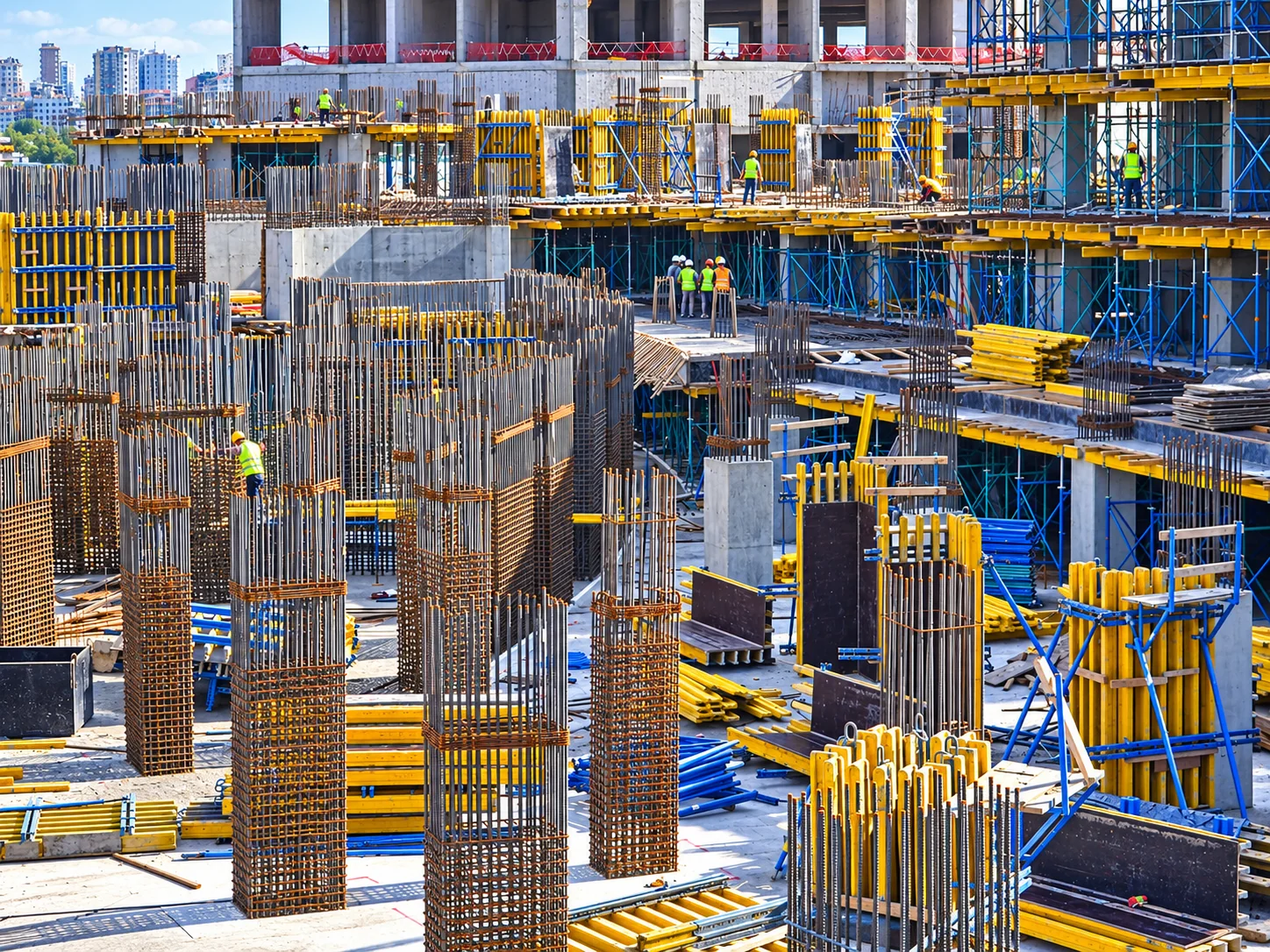 Large-scale construction site and engineering works